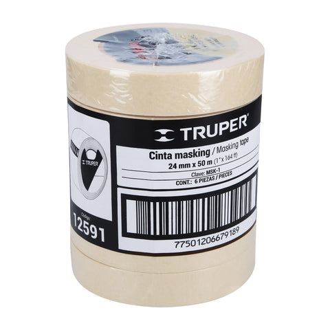 Cinta masking tape de 1' x 50 m, Truper | MSK-1 | 12591