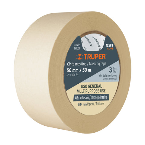 Cinta masking tape de 2' x 50 m, Truper | MSK-2 | 12593