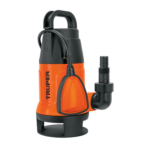 Bomba sumergible plástica, 1 HP para agua sucia, TRUPER | BOS-1SP | 12603