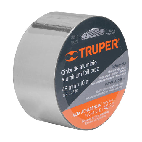 Cinta de aluminio de 48 mm x 10 m, Truper | CALU-10 | 12611