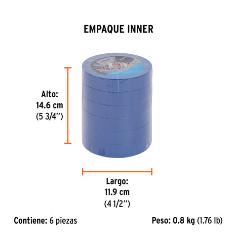 Cinta masking tape azul de 1' x 50 m para pintor, Truper | MSK-1A | 12622