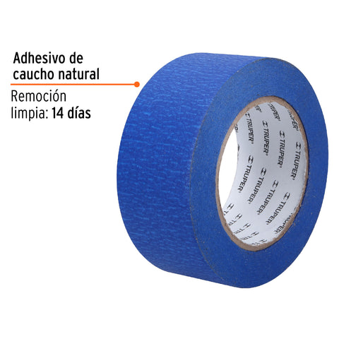 Cinta masking tape azul de 2' x 50 m para pintor, Truper | MSK-2A | 12624