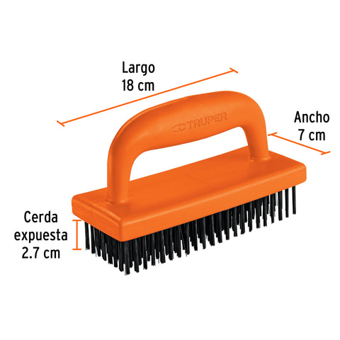 Cepillo rectangular de alambre 172 pinceles,con mango,Truper | CEA-82 | 12655