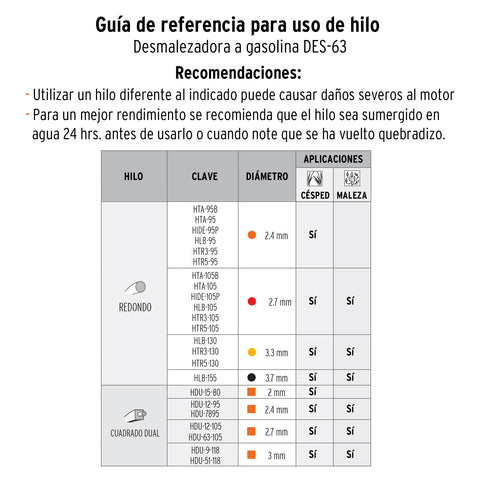 Desmalezadora a gasolina 63 cc mango tipo 'bici', 17' corte | DES-63 | 12671