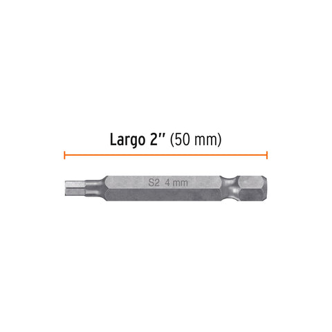 Estuche con 5 puntas hexagonales de 4 mm largo 2', Expert | PUDE-7204 | 12697