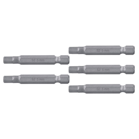 Estuche con 5 puntas hexagonales de 5 mm largo 2', Expert | PUDE-7205 | 12699