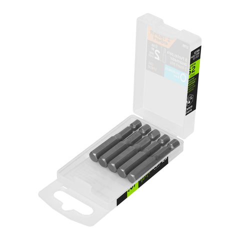 Estuche con 5 puntas hexagonales de 8 mm largo 2', Expert | PUDE-7208 | 12705