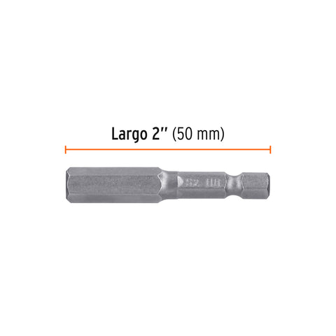 Estuche con 5 puntas hexagonales de 8 mm largo 2', Expert | PUDE-7208 | 12705