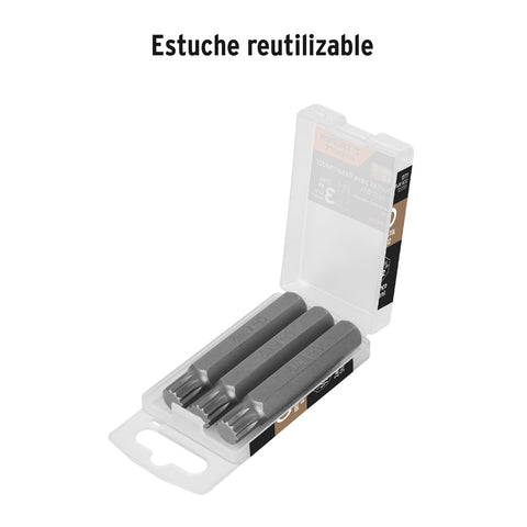 Estuche con 3 puntas bristol M12 largo 3', Truper Expert | PUDE-8212 | 12711