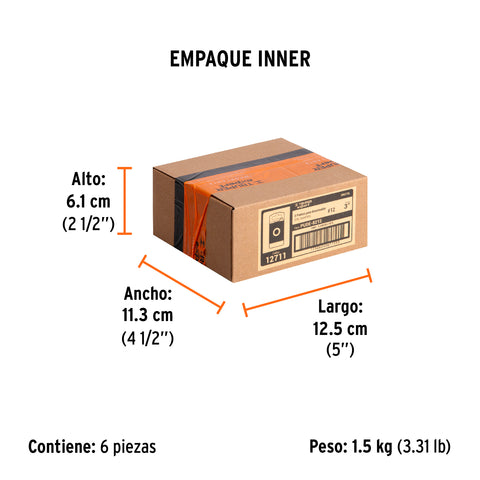 Estuche con 3 puntas bristol M12 largo 3', Truper Expert | PUDE-8212 | 12711