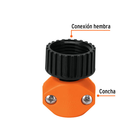Conector 1/2' hembra de ABS para manguera, Truper | REF-1/2 | 12712
