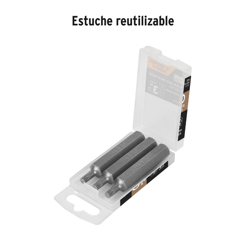 Estuche con 3 puntas bristol M6 largo 3', Truper Expert | PUDE-8206 | 12713