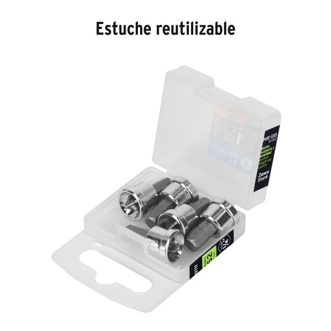 Estuche con 5 puntas cruz PH2 muro de yeso largo 1', Expert | PUDE-1205 | 12717