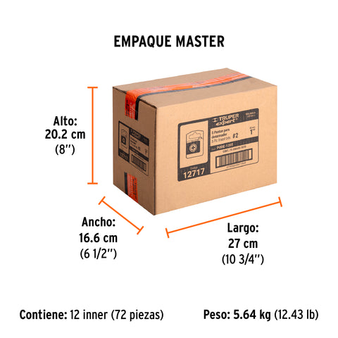 Estuche con 5 puntas cruz PH2 muro de yeso largo 1', Expert | PUDE-1205 | 12717