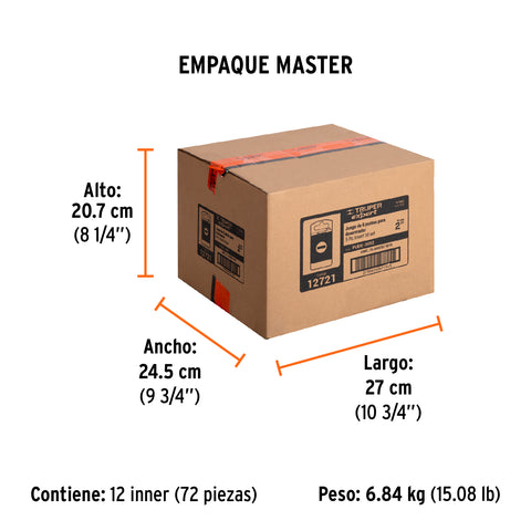 Juego de 5 puntas planas combinadas largo 2', Truper Expert | PUDE-3002 | 12721