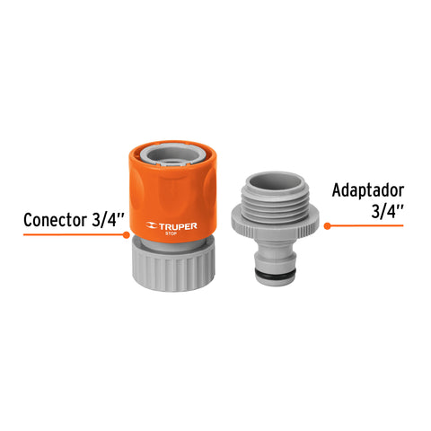 Conector 3/4' rápido de ABS manguera-acc. sistema click | CLICK-ACC | 12722