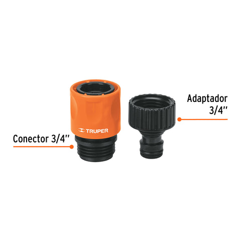 Conector 3/4' rápido de ABS grifo-manguera sistema click | CLICK-GR | 12724