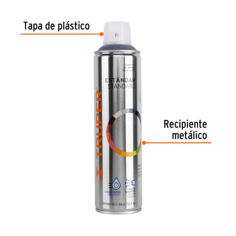 Pintura en aerosol, gris acero, bote esbelto, 400 ml | PA-GA | 12733