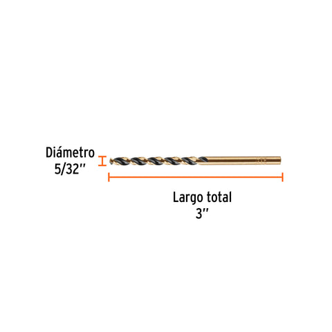 Broca HSS 5/32' Trugold para metal en blíster, Expert | BAV-5/32-B | 12742