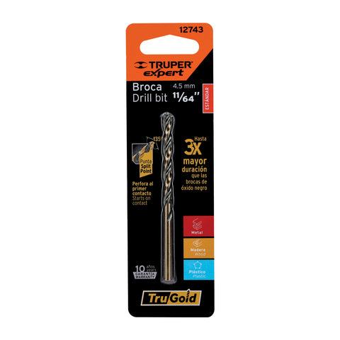 Broca HSS 11/64' Trugold para metal en blíster, Expert | BAV-11/64-B | 12743