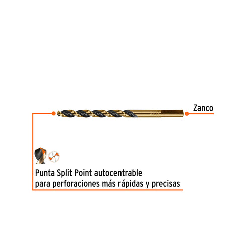 Broca HSS 1/4' Trugold para metal en blíster, Expert | BAV-1/4-B | 12746
