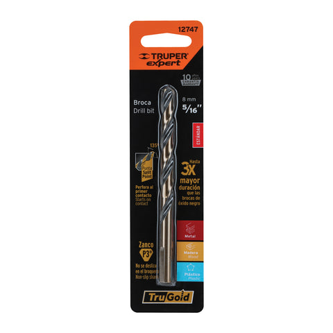 Broca HSS 5/16' Trugold para metal en blíster, Expert | BAV-5/16-B | 12747