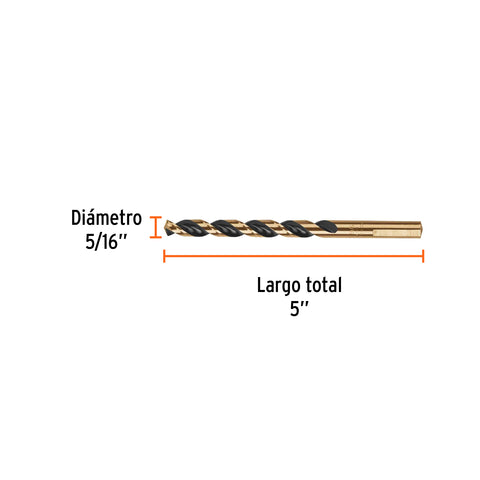 Broca HSS 5/16' Trugold para metal en blíster, Expert | BAV-5/16-B | 12747