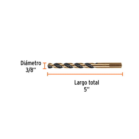 Broca HSS 3/8' Trugold para metal en blíster, Expert | BAV-3/8-B | 12748