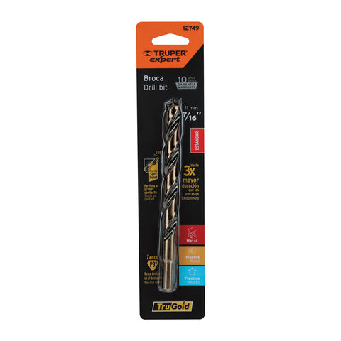 Broca HSS 7/16' Trugold para metal en blíster, Expert | BAV-7/16-B | 12749