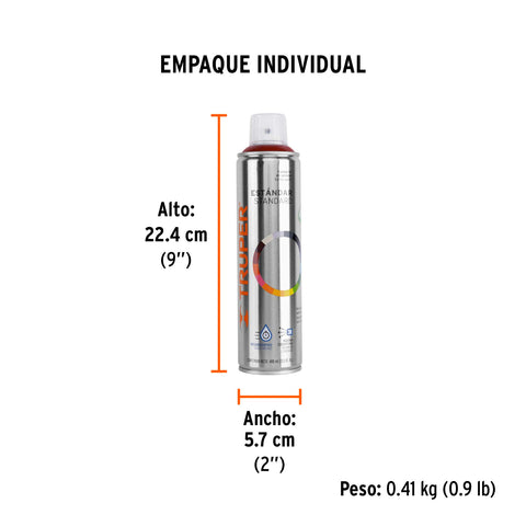 Pintura en aerosol, guinda, bote esbelto, 400 ml | PA-GU | 12764