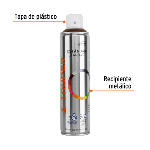 Pintura en aerosol, café anodizado,bote esbelto, 400 ml | PA-CA | 12775