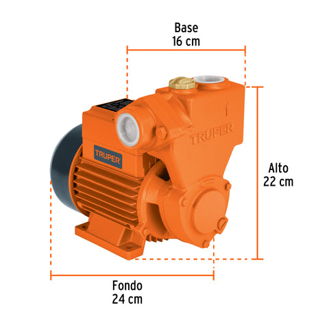 Bomba periférica autocebante 1/2HP, uso agrícola, TRUPER | BOPA-1/2 | 12780