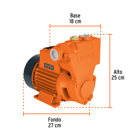 Bomba periférica autocebante 1HP, uso agrícola, TRUPER | BOPA-1 | 12782