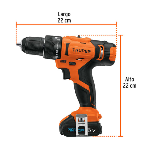 Rotomartillo 3/8', 12V, 1 batería 2Ah, PRO | ROTI-12A | 12794