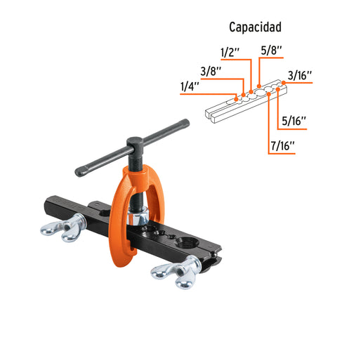 Avellanador para tubo, ajustable de 3/16' a 5/8', TRUPER | JAV-7 | 12868
