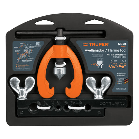 Avellanador para tubo, ajustable de 3/16' a 5/8', TRUPER | JAV-7 | 12868