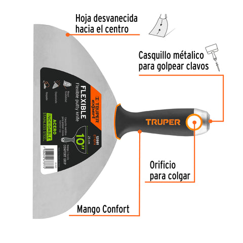 Espátula flexible 10' acero inoxidable, Comfort Grip, EXPERT | ET-10FX | 12881