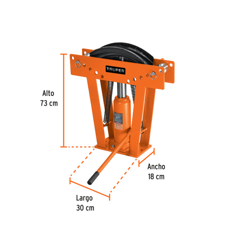 Doblador hidráulico para tubo, 16 ton, Truper | DTH-16 | 12884