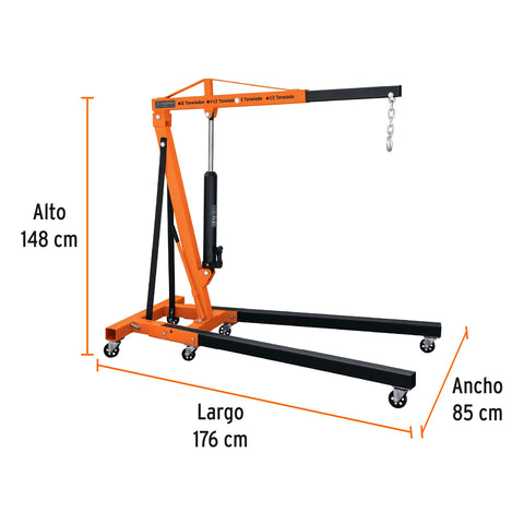 Pluma hidráulica 2 ton, plegable, Truper | PHF-2 | 12888