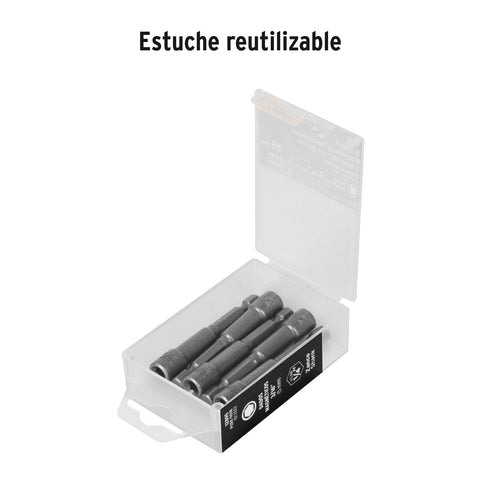 Estuche con 5 dados magnéticos de 3/16' largo 2-1/2', Expert | PUDE-9018 | 12895