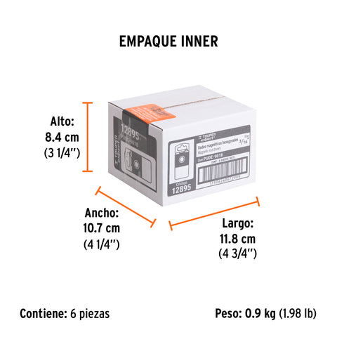 Estuche con 5 dados magnéticos de 3/16' largo 2-1/2', Expert | PUDE-9018 | 12895