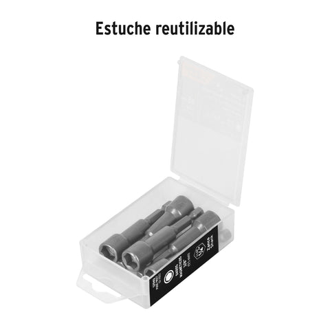 Estuche con 5 dados magnéticos de 3/8' largo 2-1/2', Expert | PUDE-9027 | 12940
