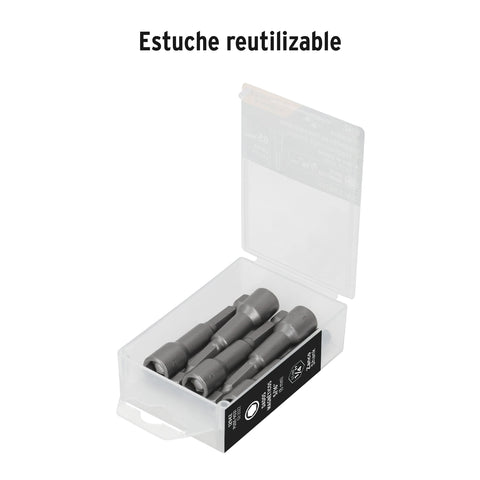 Estuche con 5 dados magnéticos de 5/16' largo 2-1/2', Expert | PUDE-9031 | 12942