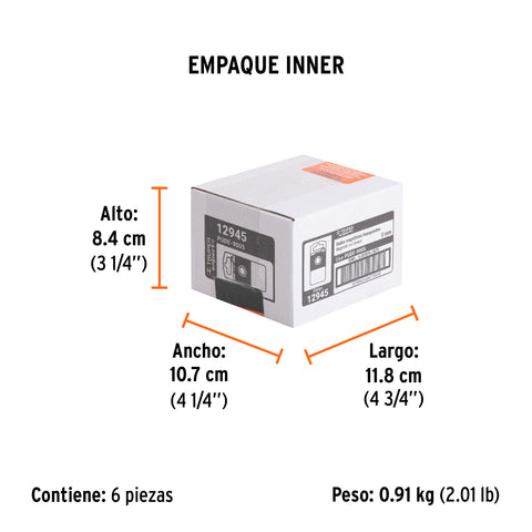 Estuche con 5 dados magnéticos de 5 mm largo 2-1/2', Expert | PUDE-9005 | 12945