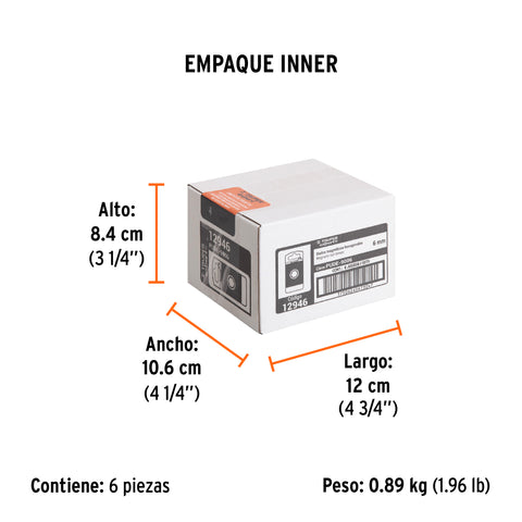 Estuche con 5 dados magnéticos de 6 mm largo 2-1/2', Expert | PUDE-9006 | 12946