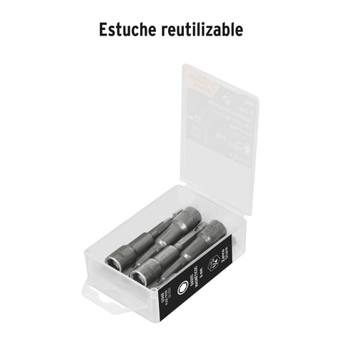 Estuche con 5 dados magnéticos de 8 mm largo 2-1/2', Expert | PUDE-9008 | 12948