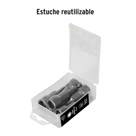 Estuche con 5 dados magnéticos de 12 mm largo 2-1/2', Expert | PUDE-9012 | 12955