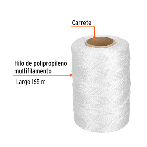 Carrete con 165 m de hilo para albañil blanco, Truper | HIL-165 | 12989