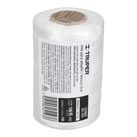 Carrete con 165 m de hilo para albañil blanco, Truper | HIL-165 | 12989