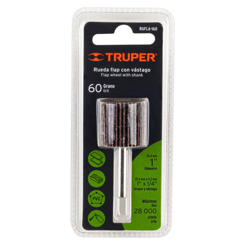 Rueda flap de 1', grano 60, Truper | RUFLA-160 | 13033